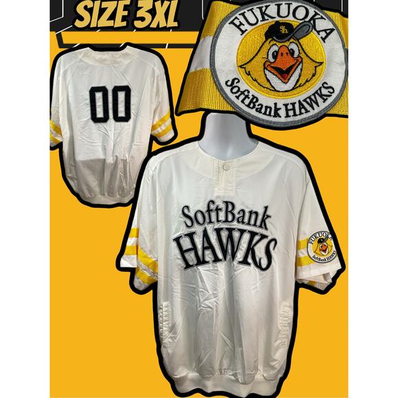 MIZUNO Pro Fukuoka Softbank Hawks Nankai pullover warm up 3XL  27x31 - Picture 1 of 10